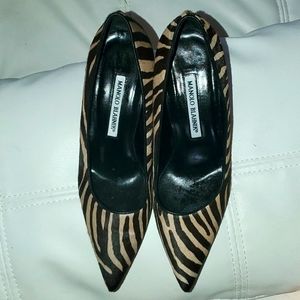 Manolo Blahnik Detailed Pony Hair Pump Heel